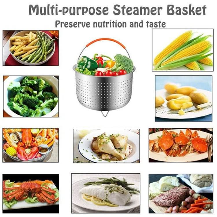 Stainless Steel Steaming Basket Plug-in Silicone Handle Pressure Cooker Steamer Kitchen Cooker Accessories Reluova