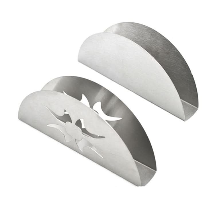 2 PCS Stainless Steel Western Fan-shaped Napkin Seat Napkin Holder Paper Towel Clip-Reluova