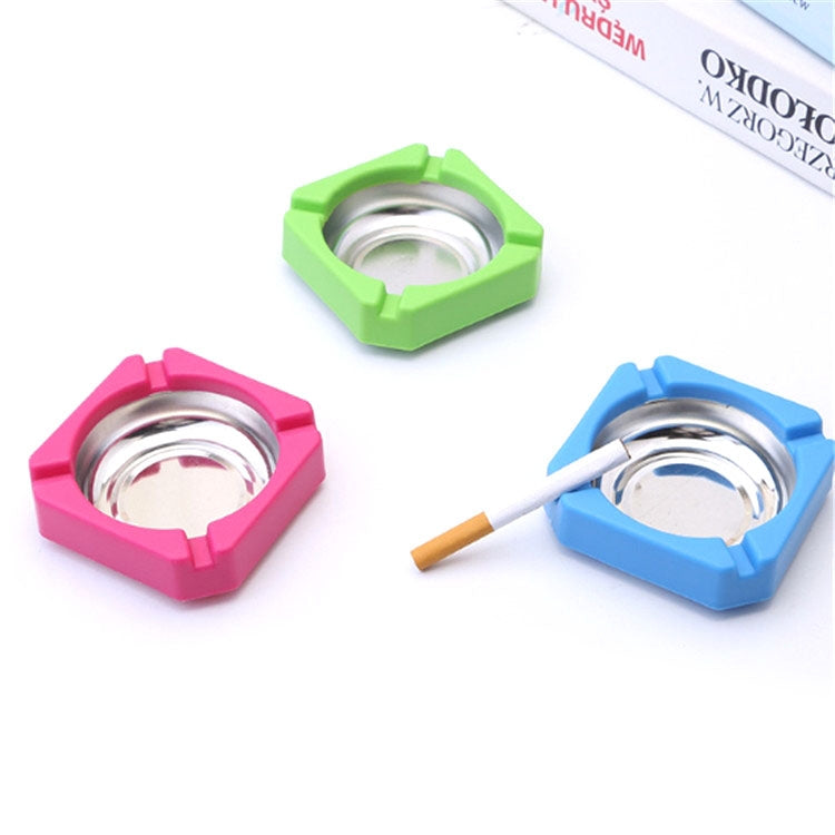 10 PCS Creative Plastic Metal Ashtray With Random Color Delivery