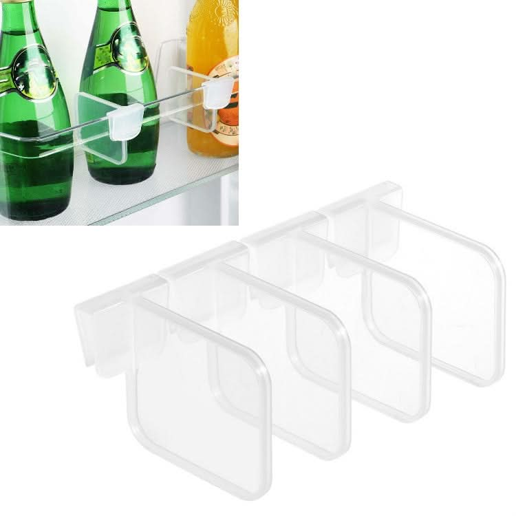 4pcs / Set Refrigerator Internal Drawer Shelf Classification Partition Plastic Transparent Baffle-Reluova