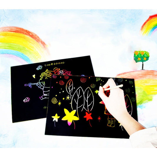 20 PCS DIY Handmade Creative Scratch Painting Art Paper Children Educational Toys-Reluova