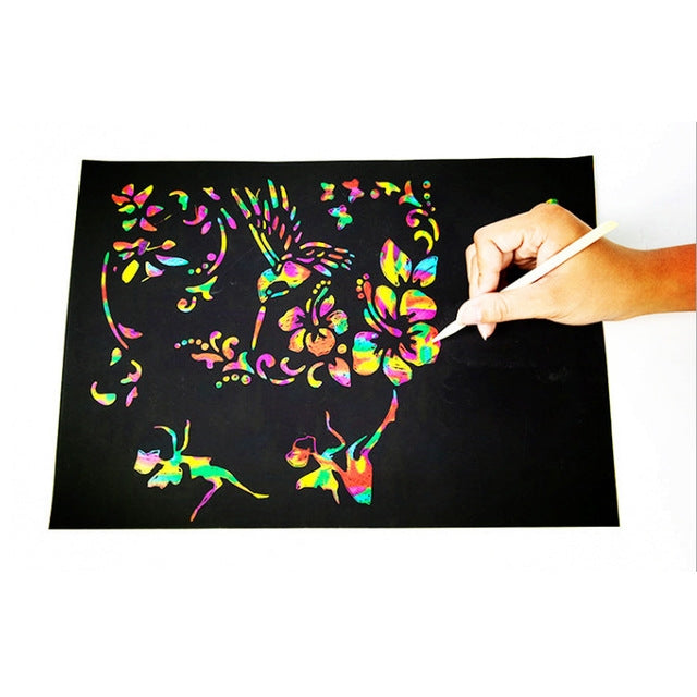 20 PCS DIY Handmade Creative Scratch Painting Art Paper Children Educational Toys-Reluova