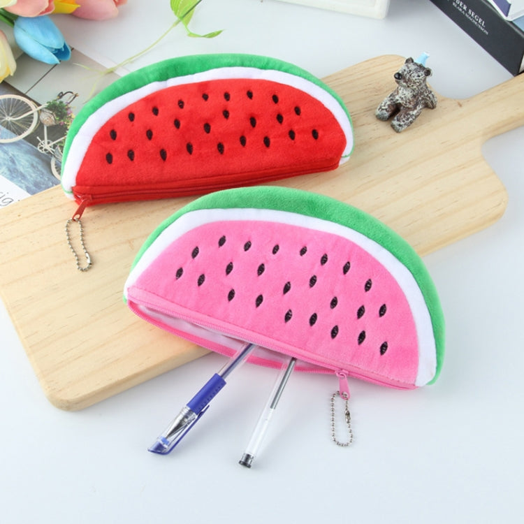 Cute Watermelon Shape Plush Pencil Bag