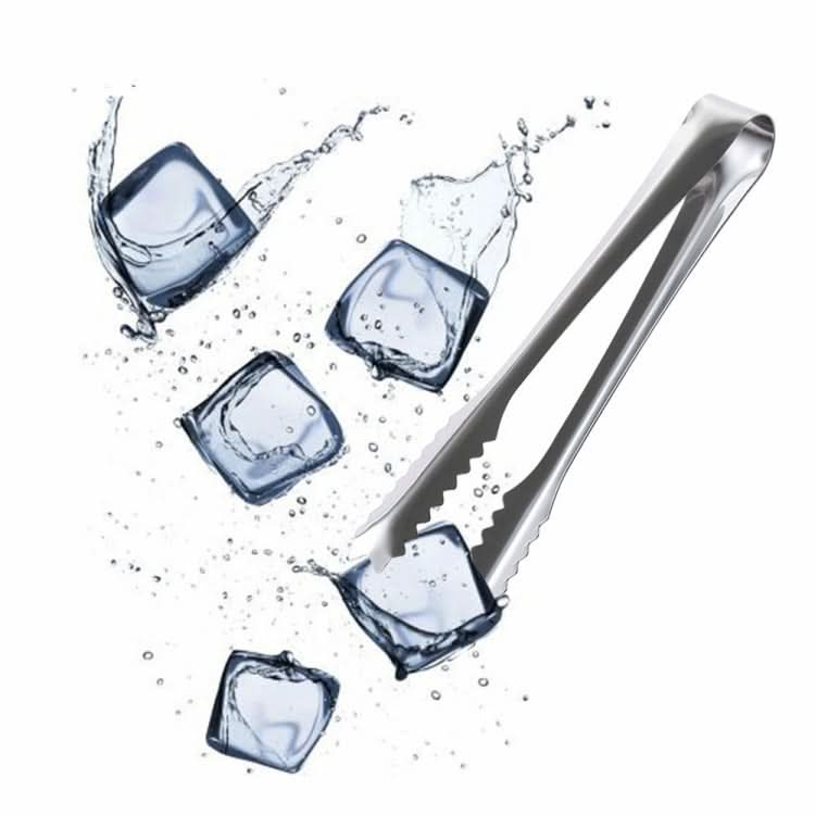 Stainless Steel Light Body Small Sugar Clip Cube Sugar Clip Thickened Ice Clip, Specification:9 Inches Black Handle - Reluova