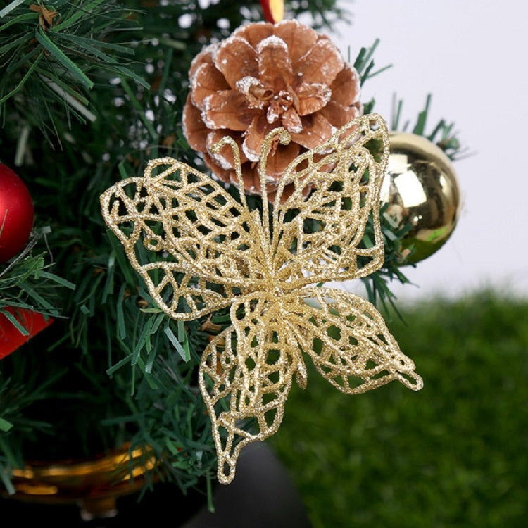 5 PCS Christmas Tree Decoration Artificial Flower Butterfly Christmas Pendant My Store