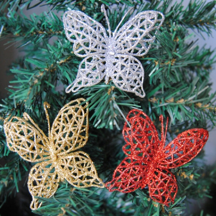 5 PCS Christmas Tree Decoration Artificial Flower Butterfly Christmas Pendant My Store