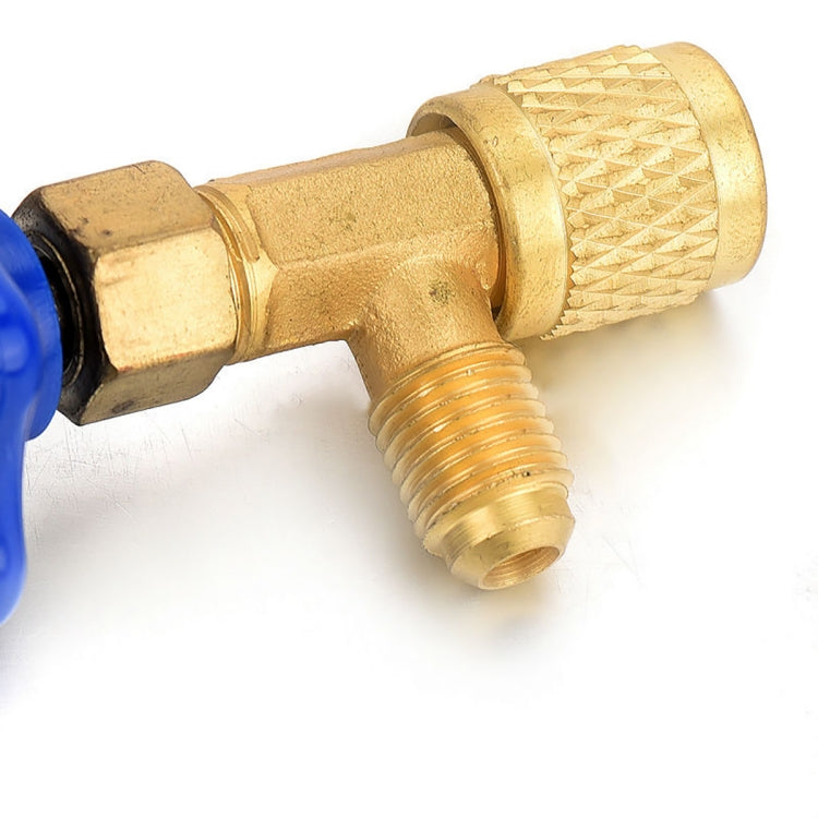 Blue Metal Valve Bottle Opener 1/4 SAE Connector Dispensing Refrigerant Valve Bottle Openers for R22 R134a R410A