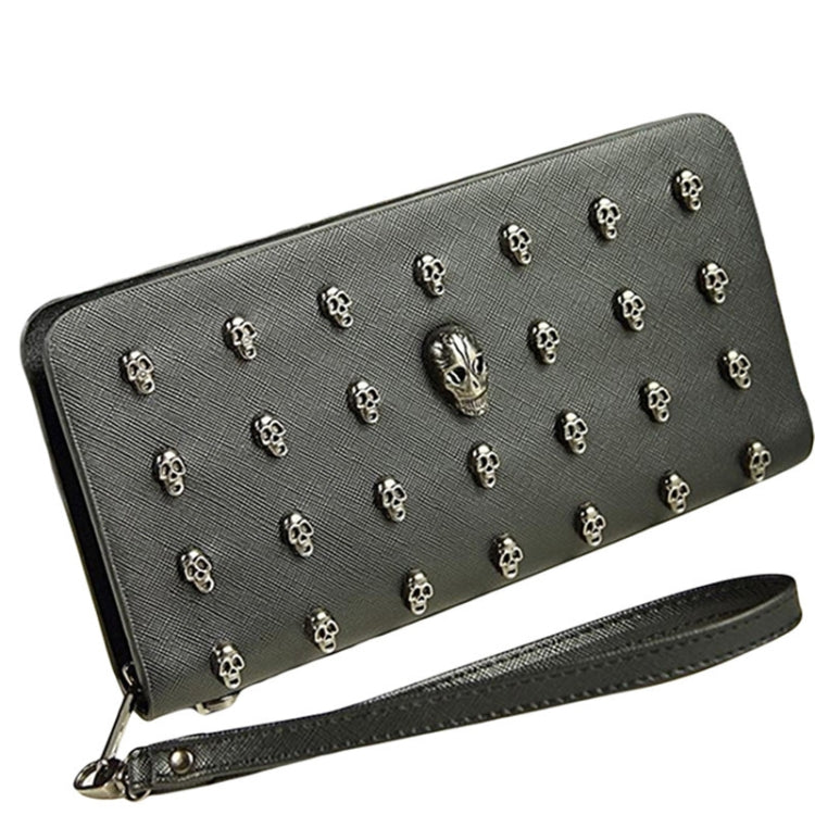 Women Metal Skull Wallet Card Leather Wristlet Handbags My Store