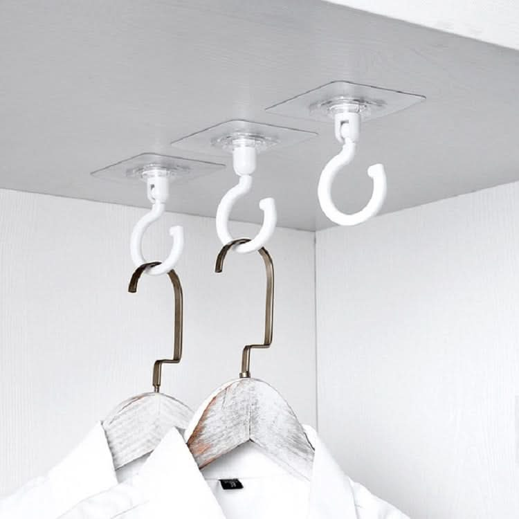 4pcs Rotatable Hook Wall Cupboard Door Coat Hook Ceiling Sticky Hook-Reluova