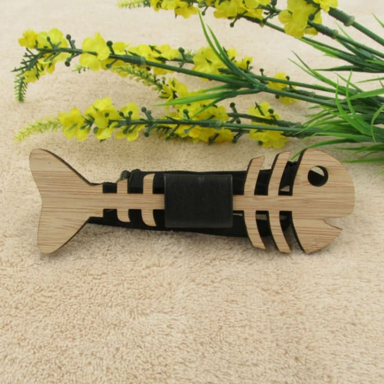 Hollow Fish Bone Shape Bamboo Wooden Bow Tie for Men Reluova