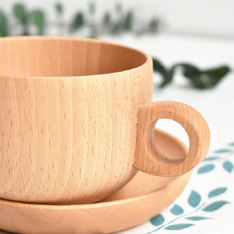 Beech Coffee Cup Wooden Water Cup Tea Cup with Handle - Reluova