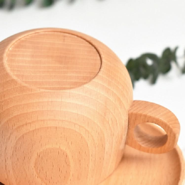 Beech Coffee Cup Wooden Water Cup Tea Cup with Handle - Reluova