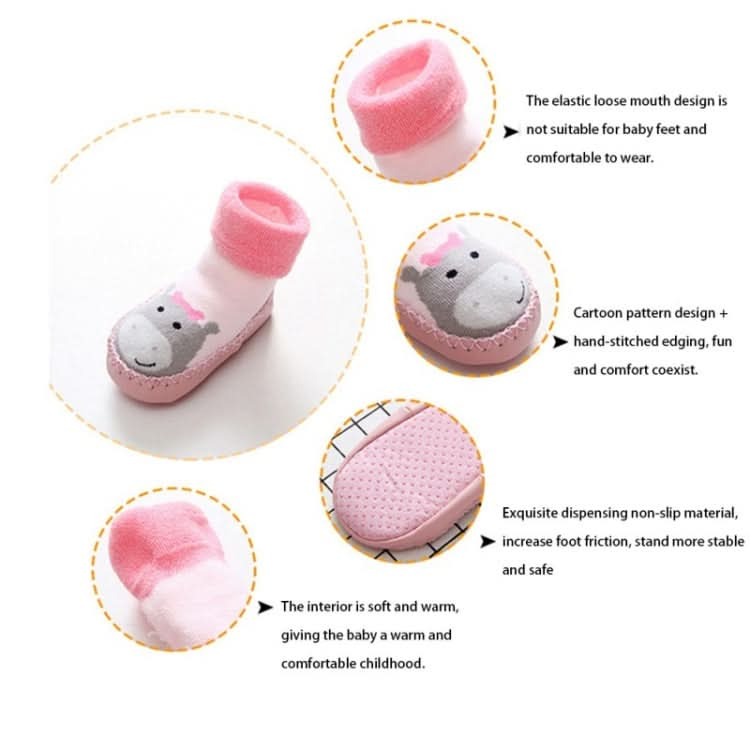 Autumn And Winter Thickened Terry Baby Shoes And Socks Children's Non-slip Soft Bottom Floor Socks Reluova