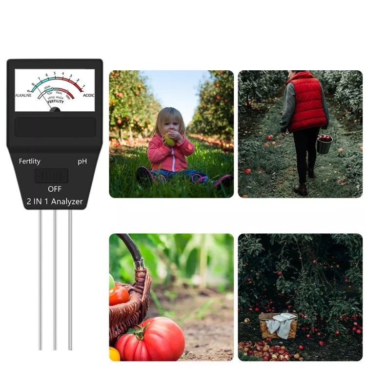 2 in 1 Soil PH Meter Fertility Tester Instrument Gardening Tools with 3 Probes-Reluova