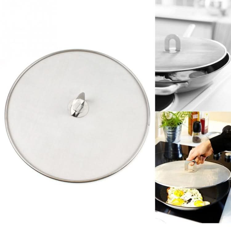 Stainless Steel Oil Proof Cover Fried Oil Splash Proof Net Cover Pizza Tray Kitchen Gadget - Reluova