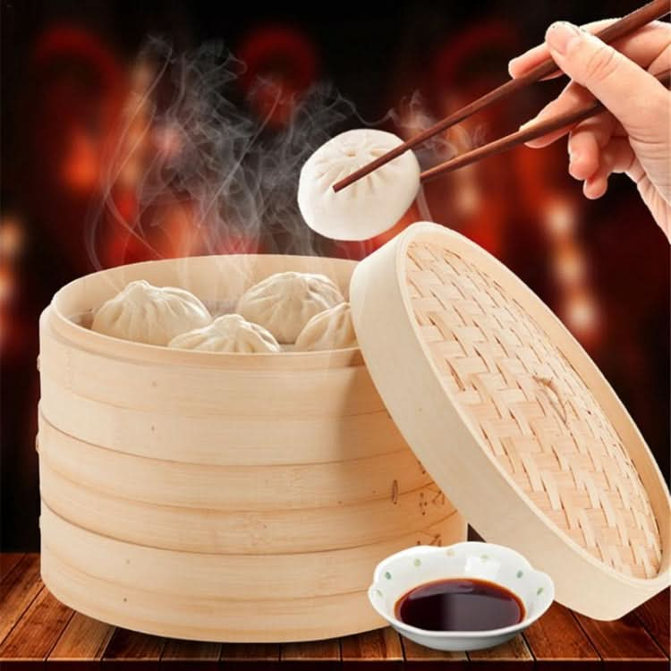 Xiaolongbao Bamboo Steamer Household Steamed Dumpling Cage Drawer Multi Layer Deepened Bamboo Steaming Rack Reluova