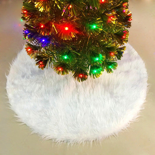 2 PCS Christmas Plush Christmas Tree Bottom Decoration Tree Skirt