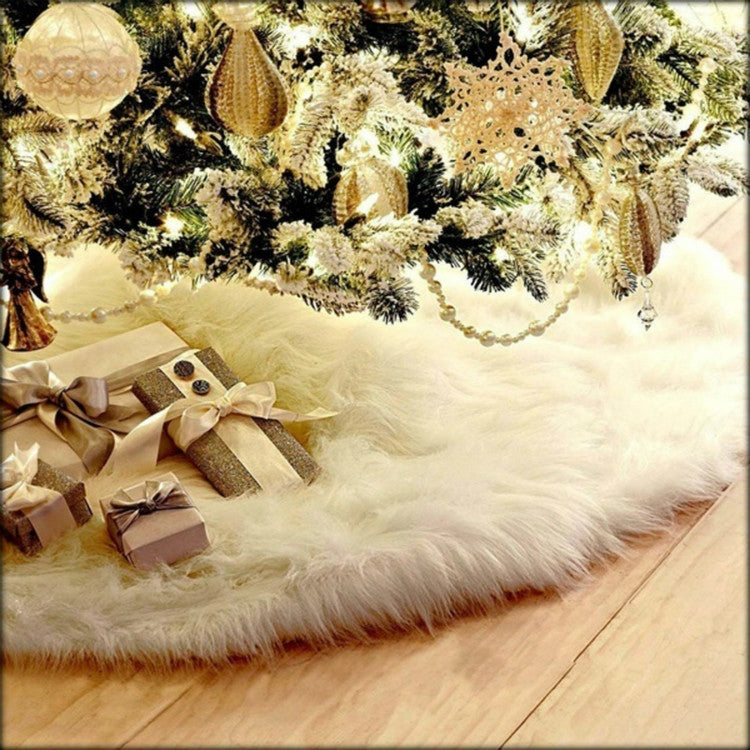 2 PCS Christmas Plush Christmas Tree Bottom Decoration Tree Skirt