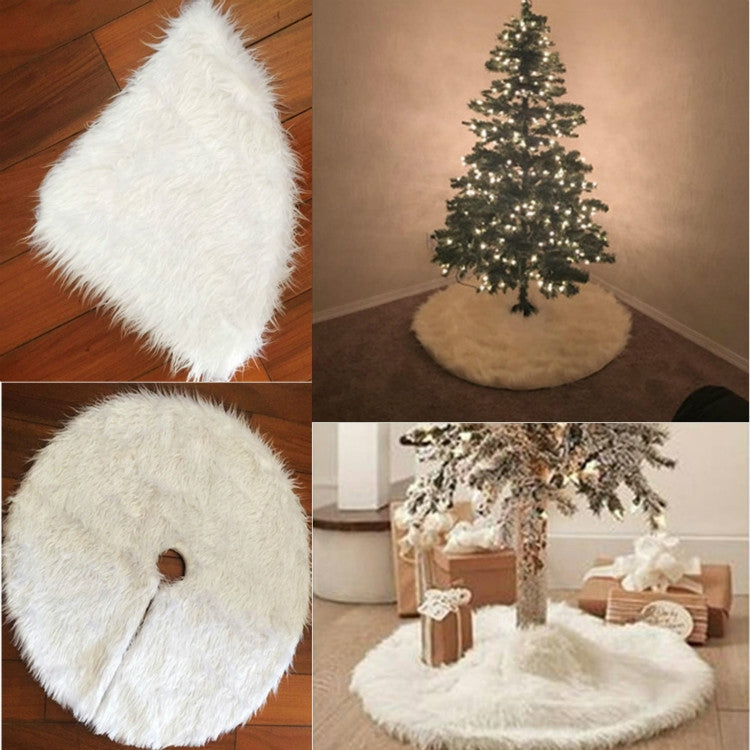 2 PCS Christmas Plush Christmas Tree Bottom Decoration Tree Skirt