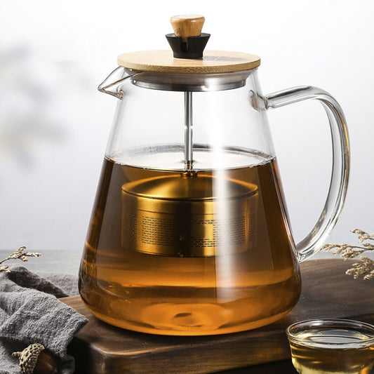 Stainless Steel Infuser Teapot Clear Borosilica Glass Filter Heat Resistant Coffee Puer Tea Pot Heated Container Boiling Kettle Reluova