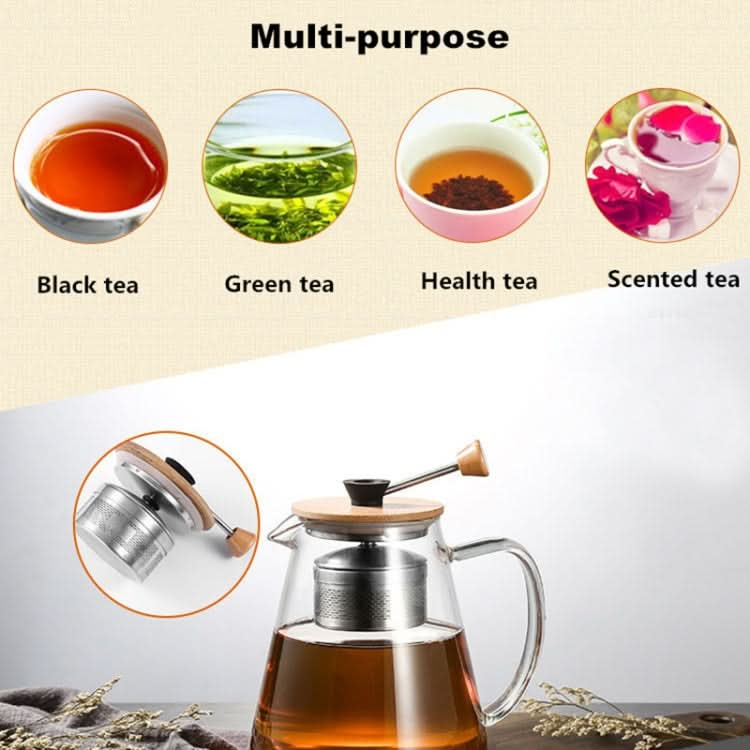 Stainless Steel Infuser Teapot Clear Borosilica Glass Filter Heat Resistant Coffee Puer Tea Pot Heated Container Boiling Kettle Reluova