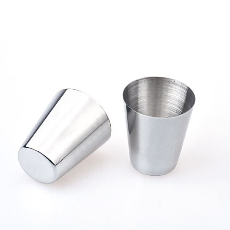 2 Sets Outdoor Mini Stainless Steel Small Wine Glass Hiking Camping Travel Portable Drinking Cup Set with Leather Case-Reluova