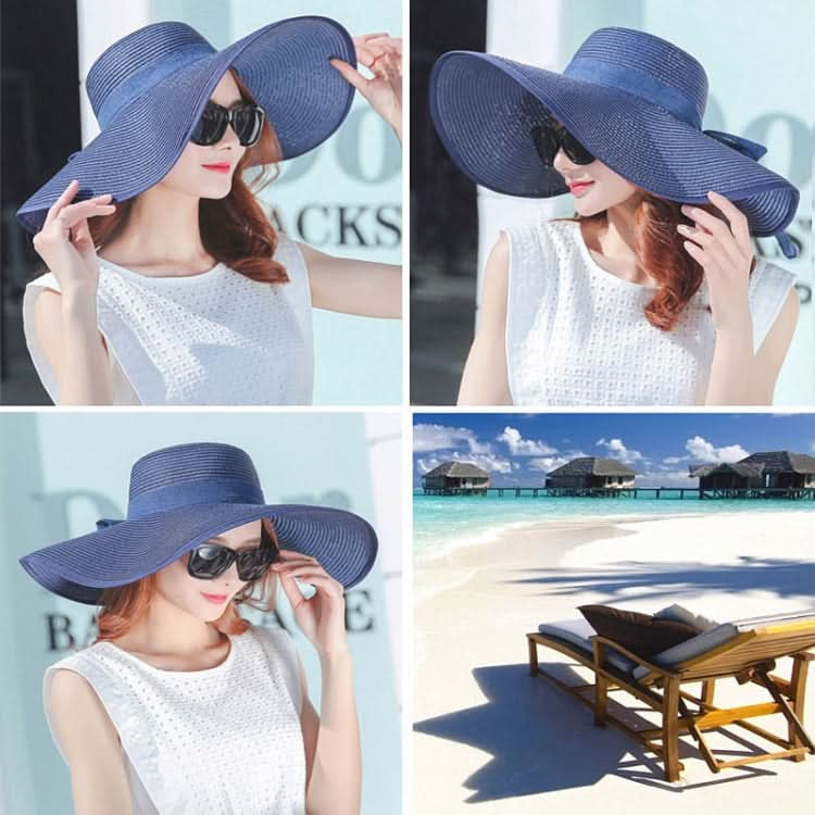 Women Summer Hats Foldable Wide Large Brim Beach Sun Straw Cap Elegant Hats Caps