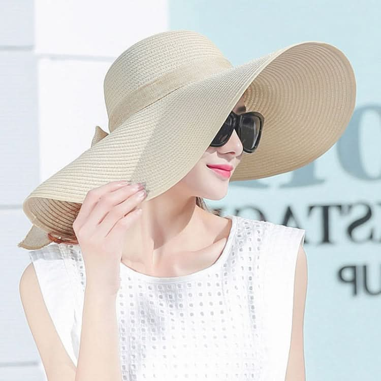 Women Summer Hats Foldable Wide Large Brim Beach Sun Straw Cap Elegant Hats Caps