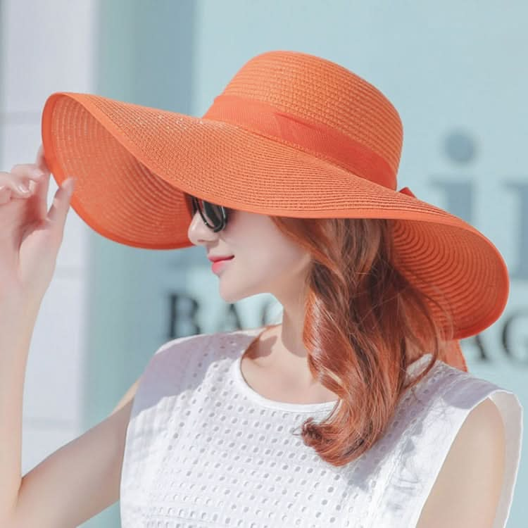 Women Summer Hats Foldable Wide Large Brim Beach Sun Straw Cap Elegant Hats Caps