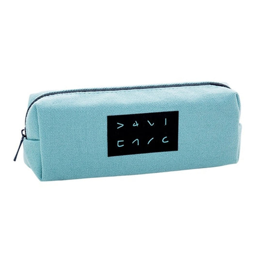 Simple Text Large Capacity Canvas Pencil Case