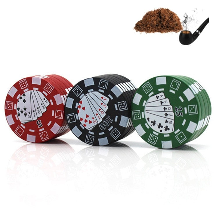 Small Chip Poker Cigarette Crusher Zinc Alloy 3 Layer Metal Grinder Random Color Delivery My Store