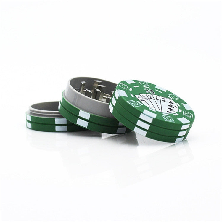 Small Chip Poker Cigarette Crusher Zinc Alloy 3 Layer Metal Grinder Random Color Delivery My Store