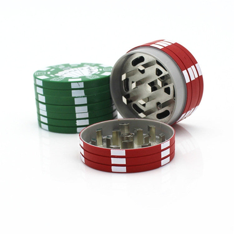 Small Chip Poker Cigarette Crusher Zinc Alloy 3 Layer Metal Grinder Random Color Delivery My Store