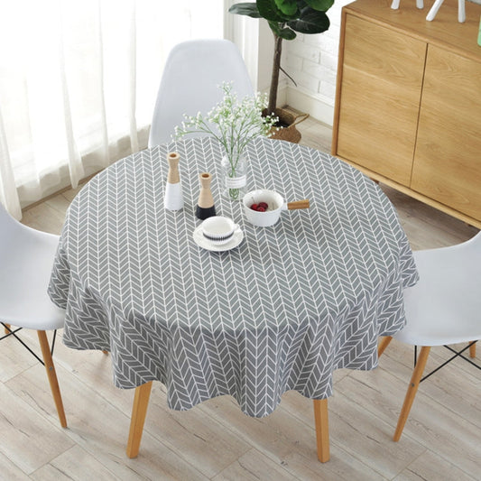 Polyester Cotton Round Tablecloth Dust-proof Cotton and Linen Printing Tablecloth My Store