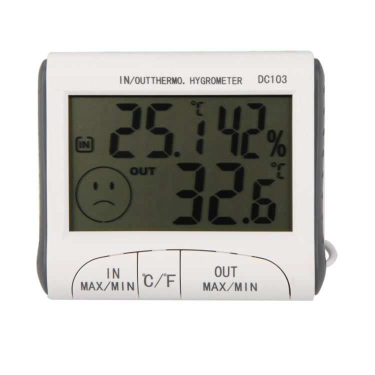 LCD Digital Thermometer Hygrometer Moisture Meter and Wired Temperature with External Sensor White My Store