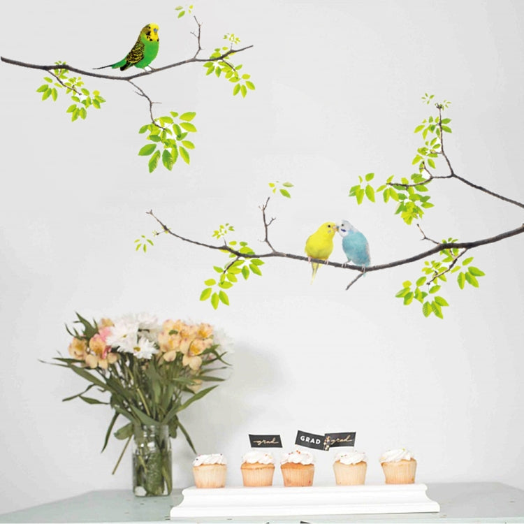 Fresh Branches Birds Wall Sticker Living Room TV Sofa Background Decoration My Store