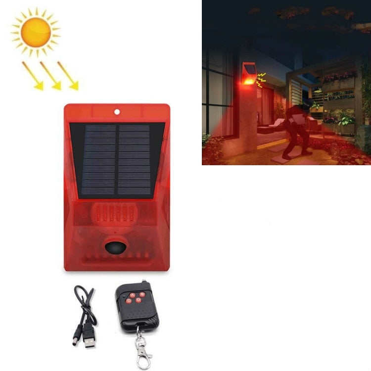 129dB Solar Alarm Light Human Body Induction Remote Control Alarm Farm Anti-theft Drive Object Sound and Light Alarm Light