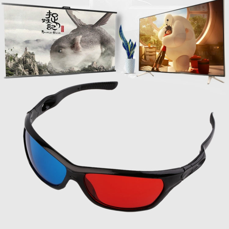 2 PCS Universal 3D Plastic Glasses Black Frame 3D Visoin Glass For Dimensional Anaglyph Movie Game DVD Video-Reluova