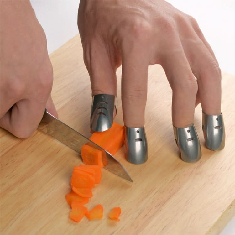 4 PCS / Set Adjustable Stainless Steel Finger Hand Guard Finger Protector Knife Slice Chop Safe Cooking Tools-Reluova