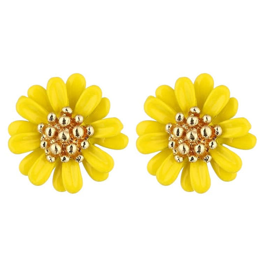 Cute Sweet Fashion Fresh Small Daisy Flower Stud Earrings for Girl Reluova