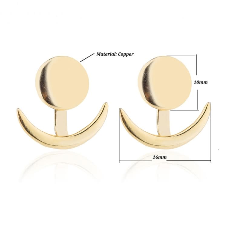 Trendy Crescent Moon Cute Ear Jackets Geometric Round Stud Earrings for Women Reluova