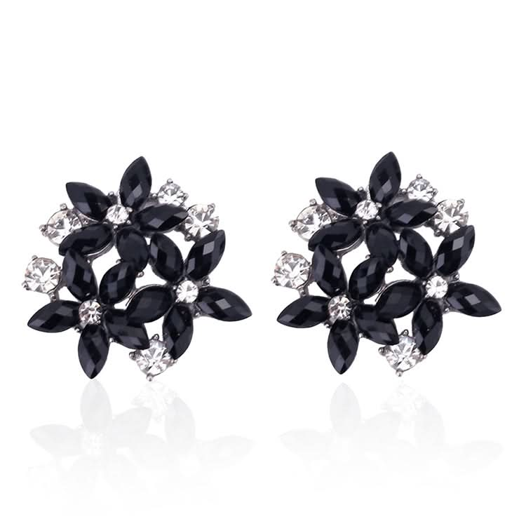 Fashion Zircon Rhinestone 3 Flower Stud Earrings for Women Jewelry Reluova