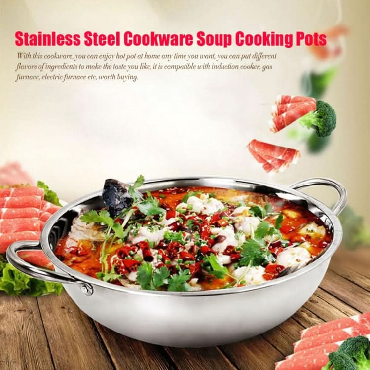 Stainless Steel Hot Pot Thick Non-magnetic Clear Soup Pot Double-eared Hot Pot Reluova