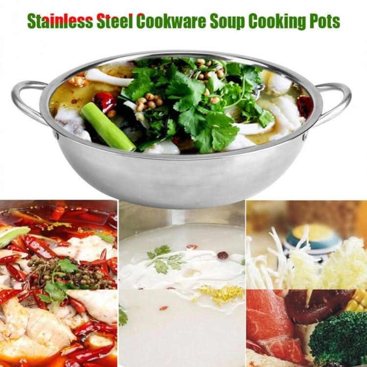 Stainless Steel Hot Pot Thick Non-magnetic Clear Soup Pot Double-eared Hot Pot Reluova