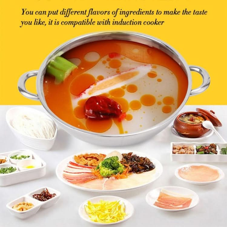 Stainless Steel Hot Pot Thick Non-magnetic Clear Soup Pot Double-eared Hot Pot Reluova