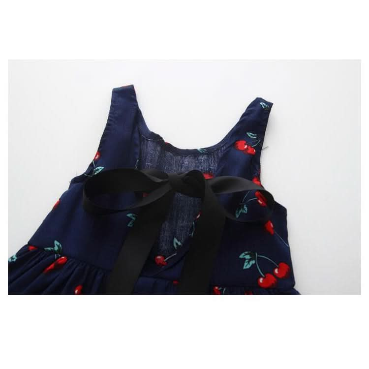 Summer Girls Cherry Pattern Sleeveless Dress Reluova