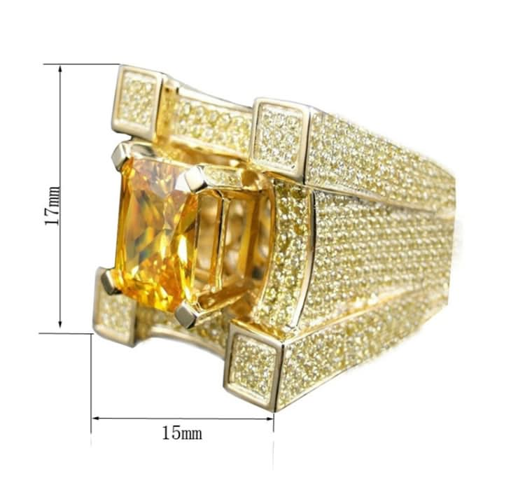 Men Luxurious Microencrusted Zircon Ring Reluova