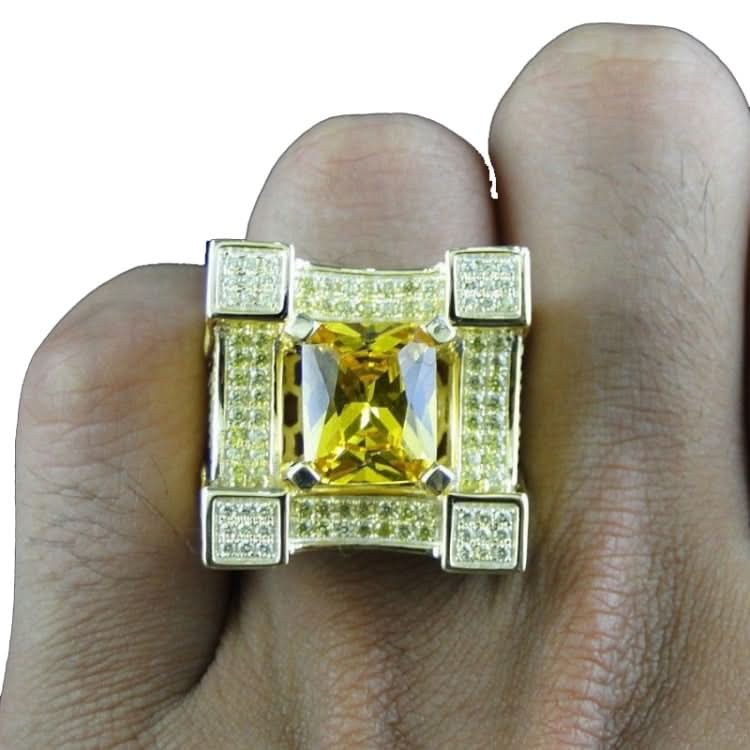 Men Luxurious Microencrusted Zircon Ring Reluova