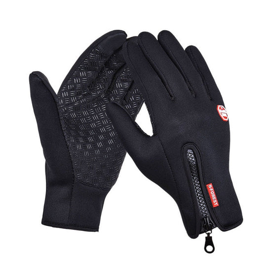 Outdoor Sports Hiking Winter Leather Soft Warm Bike Gloves For Men Women