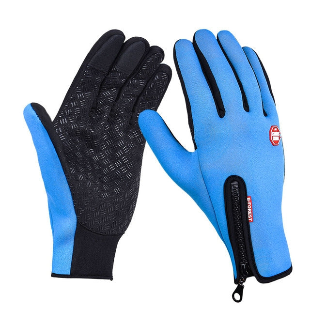 Outdoor Sports Hiking Winter Leather Soft Warm Bike Gloves For Men Women Reluova